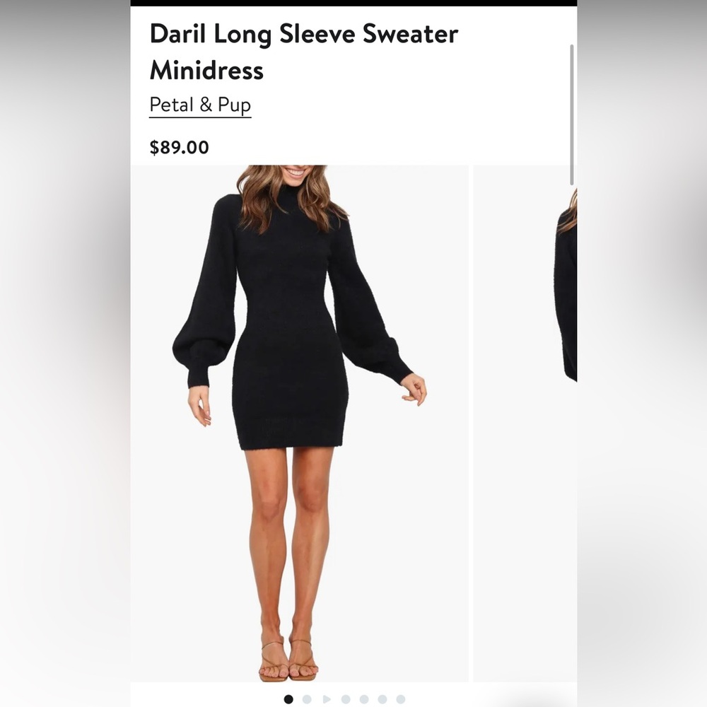 Petal & Pup Black Sweater Dress